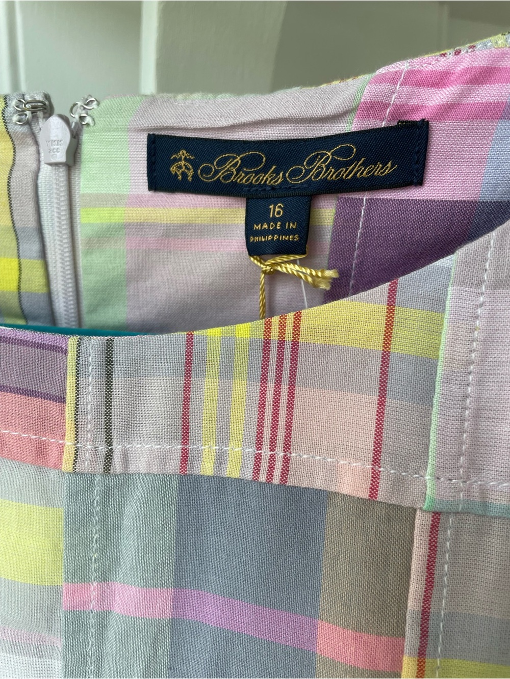 Brooks Brothers Madras Patchwork Plaid Dress - Picture 3 of 6